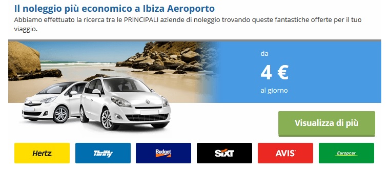 noleggiare auto senza carta di credito ibiza