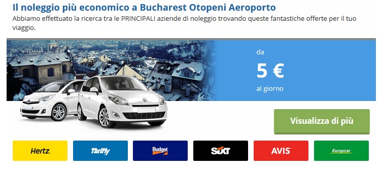 noleggio auto senza carta di credito romania