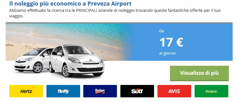 noleggio auto senza carta di credito lefkada